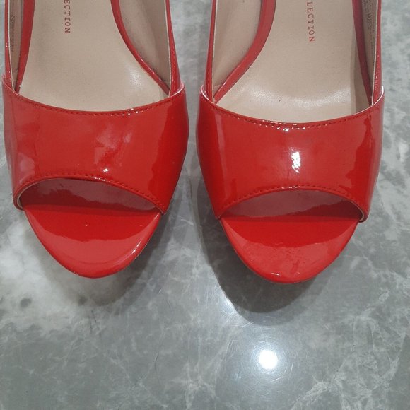 Franco Sarto The Artisan Collection Red Patent Leather Cork Chunky Heels SZ 9M - Picture 6 of 7